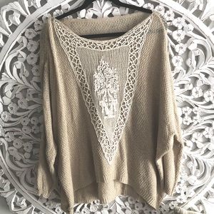 4/$25• oversized sweater w/ victorian details